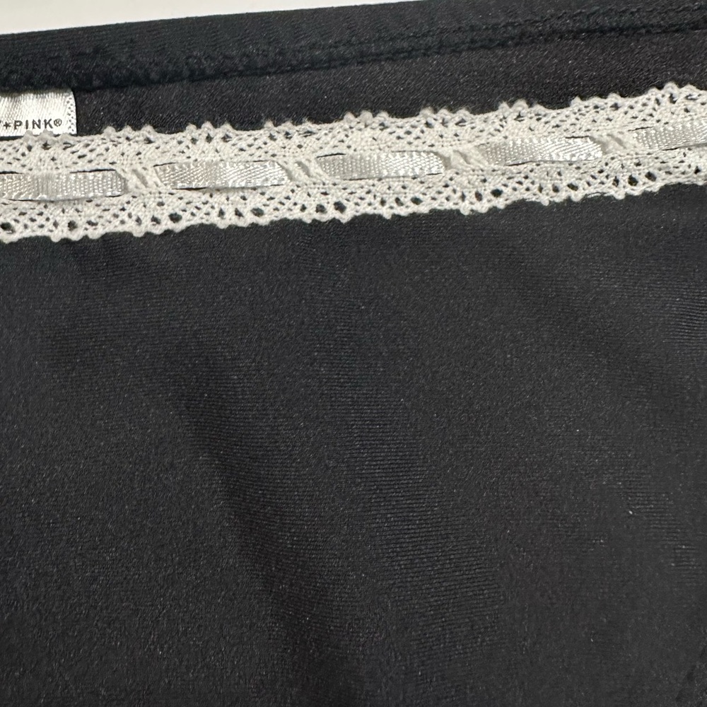 NEW Celebrity Pink Women's Swim Side Tie Bikini Bottom Black w/Lace - Picture 6 of 12